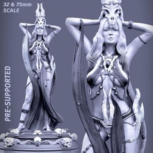 Knochenfleisch Drachen Nekromant pre supported 32mm 75mm Tischplatte wunderschönen Knochen weiblich sexy Schädel Frauen Kult Zauberin Ritual 3d print model - Mito3D