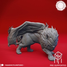 manticore - tabletop miniature pre-supported store creature lion monster wings dnd pathfinder ttrpg 3d print model - Mito3D