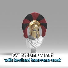 corinthian helmet bowl transverse crest ancient decoration greek warrior sparta 3d print model - Mito3D