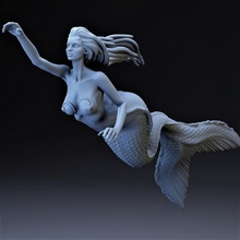 profundo agua sirena criatura mar submarino marina aguas profundas 3d print model - Mito3D
