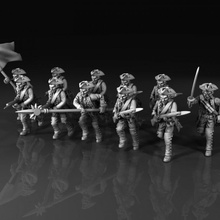 7 années guerre prussien infanterie historique 28mm noir poudre honneurs chef militaire Jeux 3d print model - Mito3D