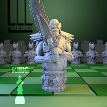 cyborg chess king - black store miniture boardgame tabletop chessboard schach nig chesset chessfigure 3d print model - Mito3D