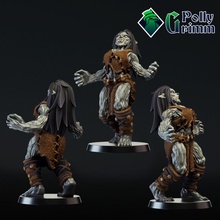 tabletop miniature wolf werewolf fantasy game girl mini monster character boardgame dnd 3d print model - Mito3D