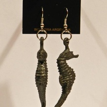 seahorse orecchini gioielli gli 3d print model - Mito3D