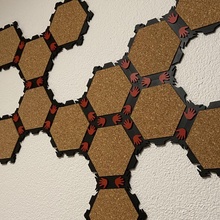 hexagonal pin board hand jigsaw connected friends cork bulletinboard freindship noticeboard 3d print model - Mito3D