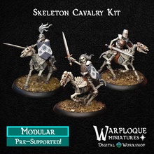 skeleton cavalry kit modular knight miniatures models undead wargaming warhammer horde d&d 28mm dnd pathfinder 32mm frostgrave mordheim kings war skeletons tomb 3d print model - Mito3D
