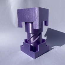 minecraft twisting shulker box functional game gaming mechanical twist purple block 3d print model - Mito3D