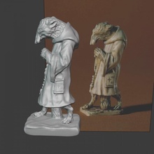 Raposa monge traje 1530 Dinamarca marfim middle age 3d print model - Mito3D