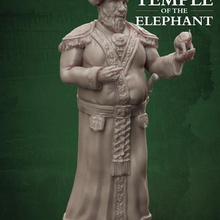 mercante elefante statuetta figura miniatura tavolo dnd 32mm npc venditore 3d print model - Mito3D