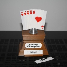 runmmy championship trophy champion card game rummy gin 3d print model - Mito3D