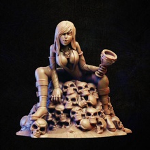 vampire girl pile skulls store female undead pinup nosferatu 3d print model - Mito3D