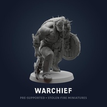 orc warchief fantasy leader monster rpg character wargame dnd greenskin 3d print model - Mito3D