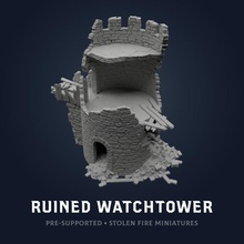 ruiniert Wachturm Tischplatte Fantasie Terrain Turm Ruine 3d print model - Mito3D