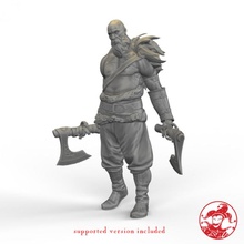 barbarian berserker 1 inch base 32 mm height medium miniature board dragons dungeons fantasy game human mini rpg tabletop d&d pre-supported 3d print model - Mito3D