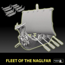 filo Naglfar 8 gemiler mağaza 40k barbar tekne korsan Gemi viking Warhammer Thor cüce savaş gemisi kayık manzara Aesir uzun gemi trireme Dreadfleet 3d print model - Mito3D