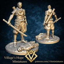 samurai miniatures ver 2 ronin japan rpg warrior miniature minis dnd ttrpg swordman trpg 3d print model - Mito3D