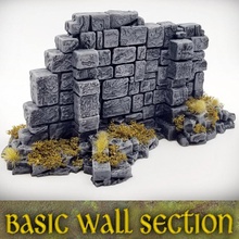 basic wall ancient ruins terrain set store fantasy rpg wargaming warhammer supportless scifi tabletop dnd scatter ageofsigmar terrainify 3d print model - Mito3D