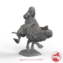 goblin rat rider 1 inch base 32 mm height medium miniature board dragons dungeons fantasy game mini rpg tabletop d&d mounted goblins pre-supported swargard 3d print model - Mito3D
