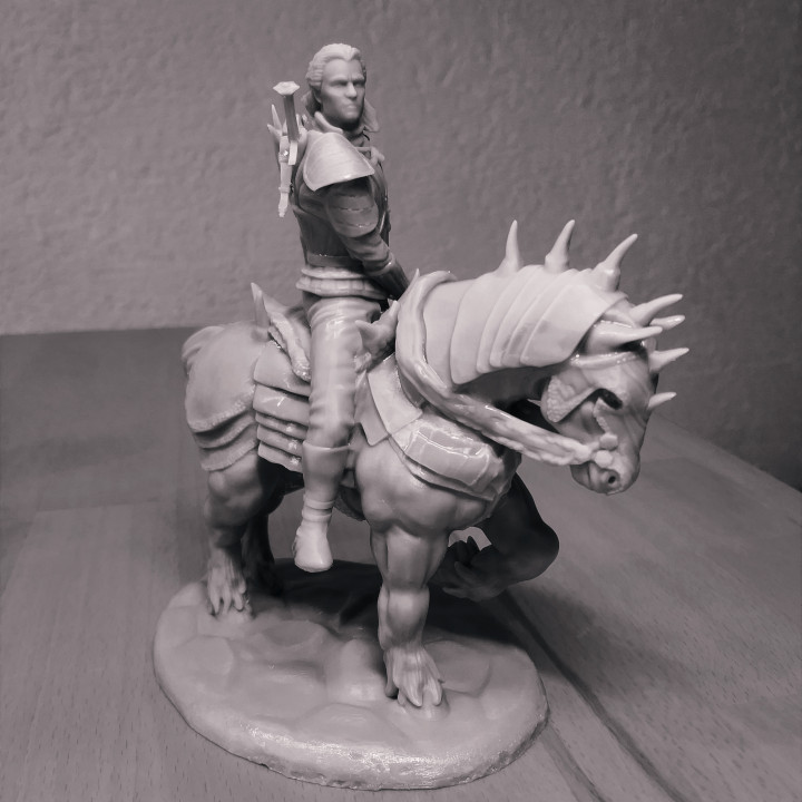 Geralt Cadı at sırtında 3D print model - Mito3D