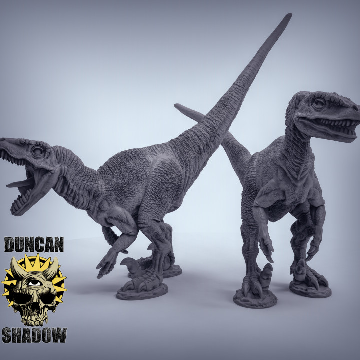 Velociraptoren unterstützt 3D print model - Mito3D