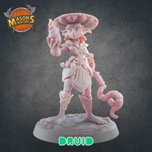 goblin druid store stl battle beast creature monster orc warrior magic 3dprint staff resin mage base mushroom tabletop dnd 32mm supported 3d print model - Mito3D