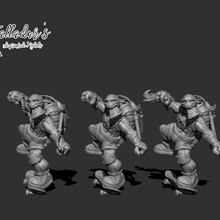 turtle folk guerriers dague nunchuk boutique fantaisie tortue guerrier 3d print model - Mito3D