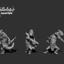 lizard-folk apothecary store fantasy football lizard chameleon apothecary 3d print model - Mito3D
