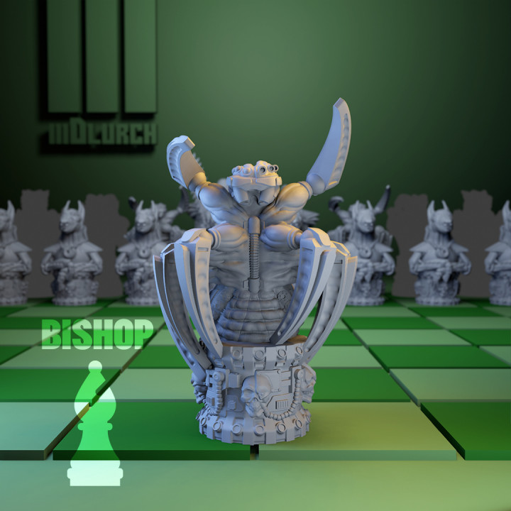 Schach Bischof Cyborg Stil Spinne Schachset Brettspiel Tischplatte Schachbrett brettspiel schach ufer spinne 3D print model - Mito3D