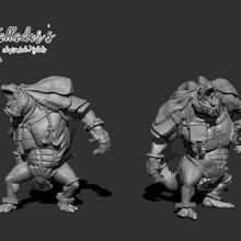 lizard-folk big guy fantasy football lizard 3d print model - Mito3D