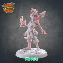goblin mage creature orc wizard magic staff base tabletop dnd mohawk 32mm goblinoid supported 3d print model - Mito3D