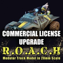 roach modular truck model kit commercial license upgrade 3d files 40k assault game vehicle wargaming warhammer miniature military technical buggy wargame raygun combat 28mm 32mm armoured raptors 3d print model - Mito3D