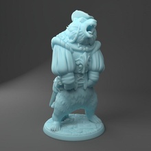 señor Bearington Caballero juguetes juegos animal oso bestia dragones mazmorras d npc caballero 3d print model - Mito3D