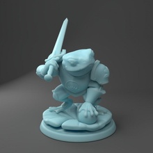 Bogart grenouille Chevalier jouets Jeux armure combattant épée guerrier paladin grogné salade ardoise 3d print model - Mito3D