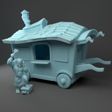 grub's hub food truck vendor toys & games cook chef firbolg foodtruck cartr 3d print model - Mito3D