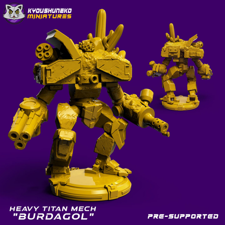 heavy titan mech burdagol toys & games desert robot wargaming scifi cyberpunk battletech 3D print model - Mito3D