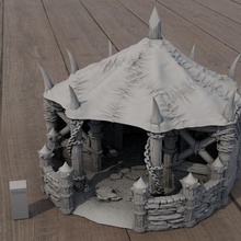 orc Wolfden jouets Jeux 3d imprimable fantaisie intérieur terrain Loup table paysage tanière 3d print model - Mito3D