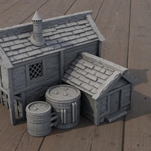 Ortaçağa ait simyacı oyuncaklar oyunlar 3d yazdırılabilir bina fantezi iç arazi masaüstü d manzara simya 3d print model - Mito3D