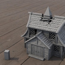 medievale rituale Casa giocattoli Giochi 3d stampabile edificio fantasia terreno tavolo d scenario 3d print model - Mito3D