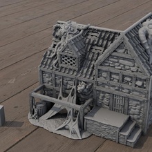 infested medieval house toys & games 3d printable building fantasy terrain tabletop d&d scenery 3d print model - Mito3D