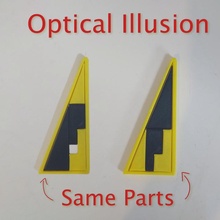 missing square puzzle illusion optical opticalillusion 3d print model - Mito3D