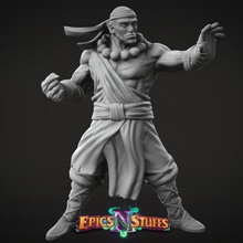 human monk pose 1 variant miniature- pre-supported toys & games dragons dungeons mini miniature tabletop dnd npc 5e 3d print model - Mito3D