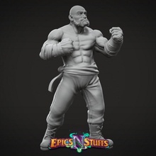 Humain pugiliste pose 1 variation pre supported boutique dragons donjons mini miniature table dnd PNJ 5e 3d print model - Mito3D