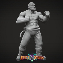 Humain pugiliste pose 1 variation 2 pre supported boutique dragons donjons mini miniature table dnd PNJ 5e 3d print model - Mito3D