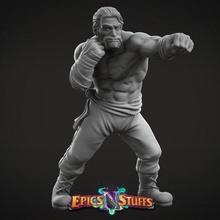 Humain pugiliste pose 2 variation 1 pre supported boutique dragons donjons mini miniature table dnd PNJ 5e 3d print model - Mito3D