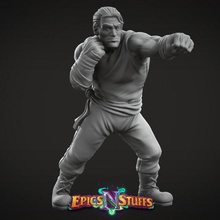 Humain pugiliste pose 2 variation pre supported boutique dragons donjons mini miniature table dnd PNJ 5e 3d print model - Mito3D