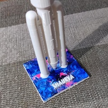 rocket model 3d engine model rocket stand colour 3dprinting paint paperweight showpiece chandaryaan boosters 3d print model - Mito3D