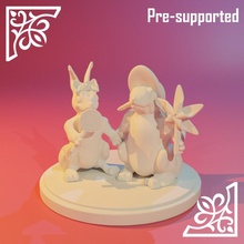 bunny folk - kids animal board toy rabbit happy family dnd 32 cure 3d print model - Mito3D