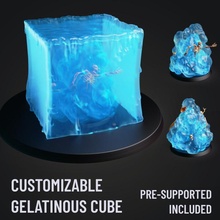 gelatinous cube - customisable store creature dragon fantasy monster liquid custom interactive multipart multi dungeon slime layered gel dnd goo seethrough 3d print model - Mito3D