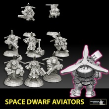 space dwarf aviators 40k helicopter pilot warhammer ww1 bomber bombardier dwarves biplane kharadron stuka droptroop overlords squats p51 3d print model - Mito3D