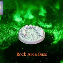 rock area base 2 stl files 30 & 40mm decorated dice dragon environment human master mini miniatures boardgame tabletop cave mountain rocks dnd bases dirt 3d print model - Mito3D